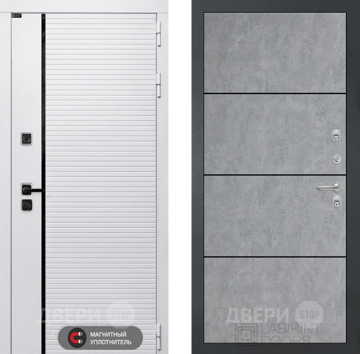 Входная металлическая Дверь Лабиринт (LABIRINT) Royal 25 Бетон светлый в Одинцово