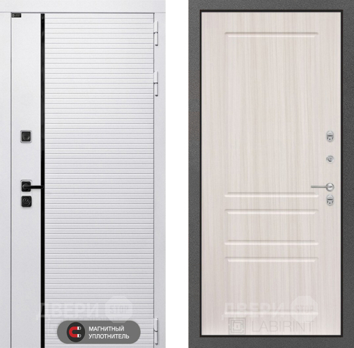 Входная металлическая Дверь Лабиринт (LABIRINT) Royal 03 Сандал белый в Одинцово