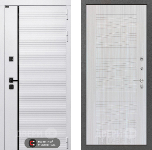 Входная металлическая Дверь Лабиринт (LABIRINT) Royal 06 Сандал белый в Одинцово