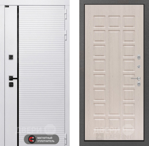 Входная металлическая Дверь Лабиринт (LABIRINT) Royal 04 Беленый дуб в Одинцово