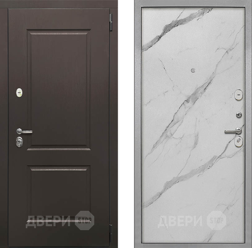 Входная металлическая Дверь Интекрон (INTECRON) Кампо Гладкая Мрамор натуральный арктик в Одинцово