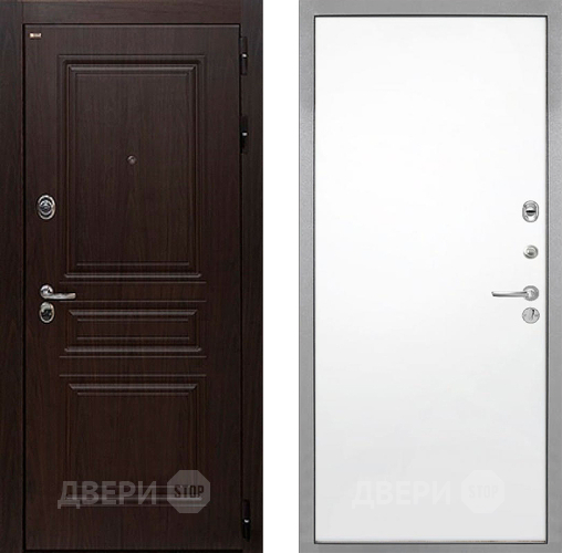 Входная металлическая Дверь Интекрон (INTECRON) Брайтон Тиковое Дерево Гладкая Силк Сноу в Одинцово