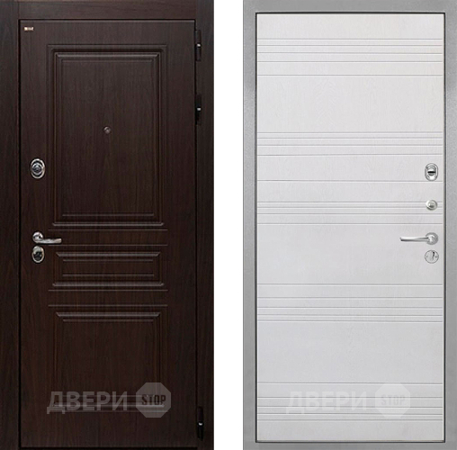 Входная металлическая Дверь Интекрон (INTECRON) Брайтон Тиковое Дерево ФЛ-316 Белый ясень в Одинцово