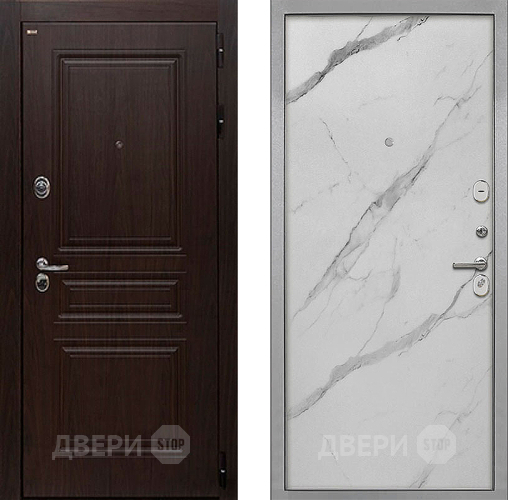 Входная металлическая Дверь Интекрон (INTECRON) Брайтон Тиковое Дерево Гладкая Мрамор натуральный арктик в Одинцово