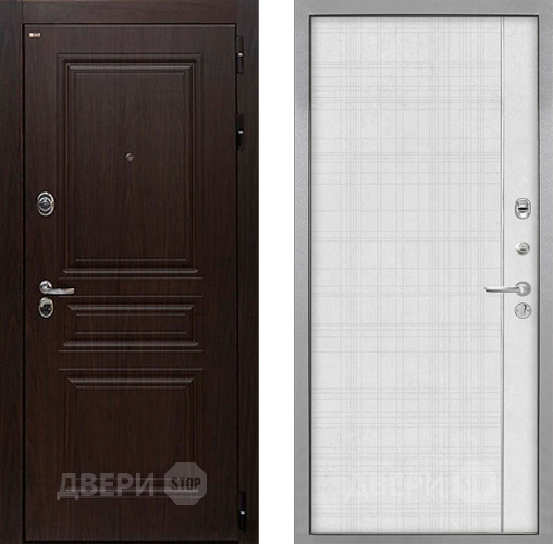 Входная металлическая Дверь Интекрон (INTECRON) Брайтон Тиковое Дерево В-07 с молдингом Лофт белый в Одинцово