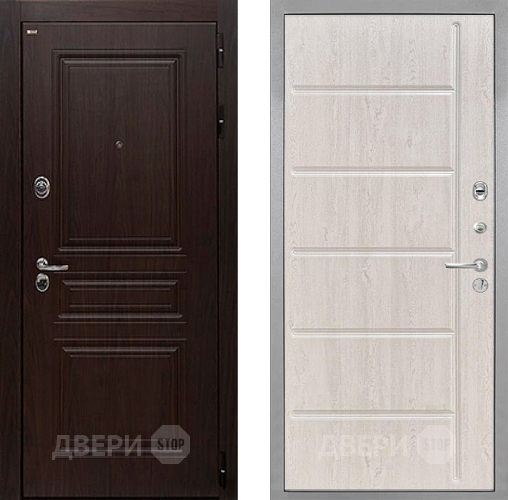 Входная металлическая Дверь Интекрон (INTECRON) Брайтон Тиковое Дерево ФЛ-102 Сосна белая в Одинцово