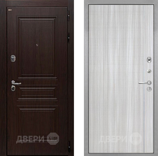 Входная металлическая Дверь Интекрон (INTECRON) Брайтон Тиковое Дерево В-07 с молдингом Сандал белый в Одинцово