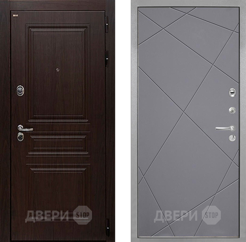 Входная металлическая Дверь Интекрон (INTECRON) Брайтон Тиковое Дерево Лучи-М Графит софт в Одинцово