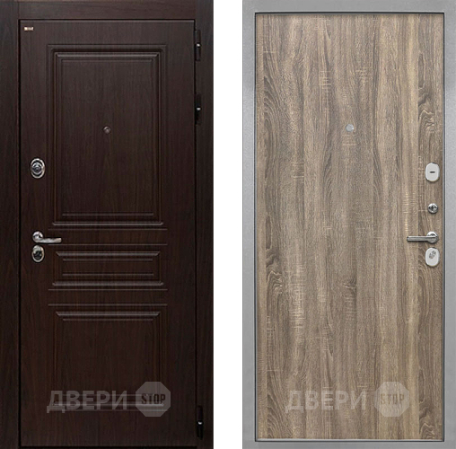 Входная металлическая Дверь Интекрон (INTECRON) Брайтон Тиковое Дерево Гладкая Дуб турин в Одинцово