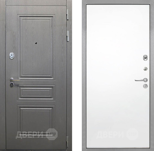 Входная металлическая Дверь Интекрон (INTECRON) Брайтон Графит Гладкая Силк Сноу в Одинцово