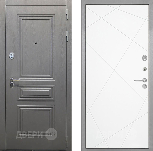 Входная металлическая Дверь Интекрон (INTECRON) Брайтон Графит Лучи-М Софт милк в Одинцово