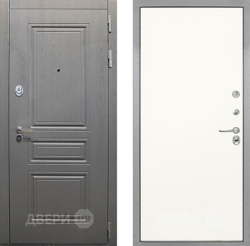 Входная металлическая Дверь Интекрон (INTECRON) Брайтон Графит Гладкая Слоновая кость в Одинцово