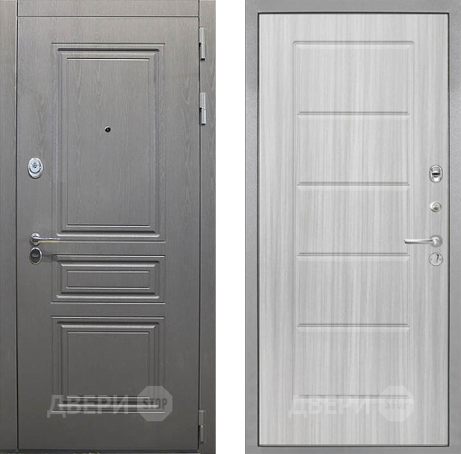 Входная металлическая Дверь Интекрон (INTECRON) Брайтон Графит ФЛ-39 Сандал белый в Одинцово