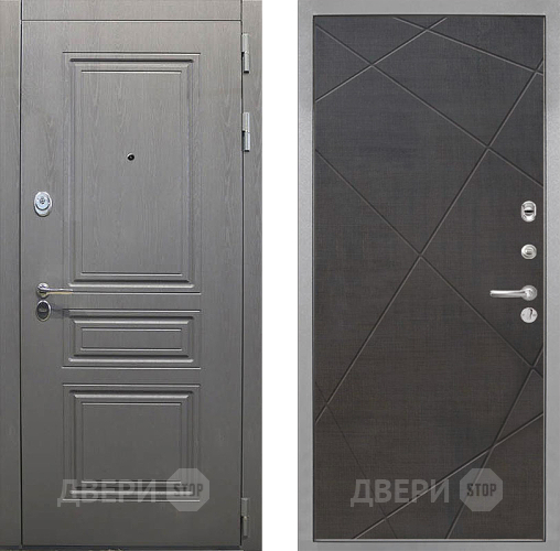 Входная металлическая Дверь Интекрон (INTECRON) Брайтон Графит Лучи-М Венге распил кофе в Одинцово