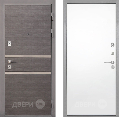 Входная металлическая Дверь Интекрон (INTECRON) Неаполь Гладкая Силк Сноу в Одинцово