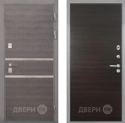 Входная металлическая Дверь Интекрон (INTECRON) Неаполь Гладкая Эковенге поперечный в Одинцово