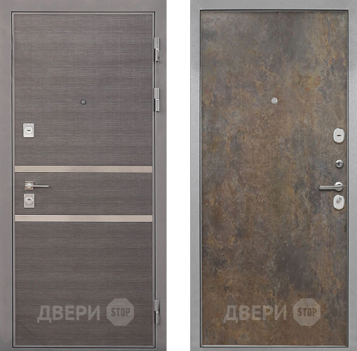 Входная металлическая Дверь Интекрон (INTECRON) Неаполь Гладкая Гранж в Одинцово