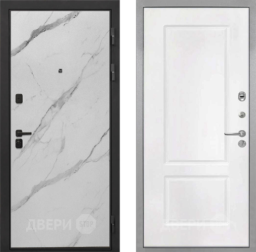 Дверь Интекрон (INTECRON) Профит Black Мрамор Арктик КВ-2 Белый матовый в Одинцово