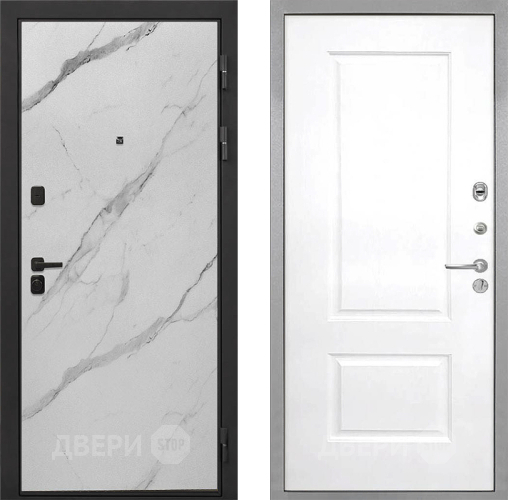 Входная металлическая Дверь Интекрон (INTECRON) Профит Black Мрамор Арктик Альба Роял Вуд белый в Одинцово