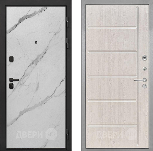 Входная металлическая Дверь Интекрон (INTECRON) Профит Black Мрамор Арктик ФЛ-102 Сосна белая в Одинцово