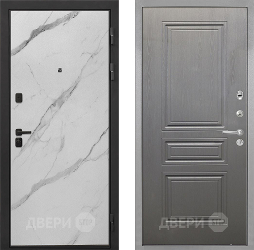 Входная металлическая Дверь Интекрон (INTECRON) Профит Black Мрамор Арктик ФЛ-243 Графит вуд дуб в Одинцово