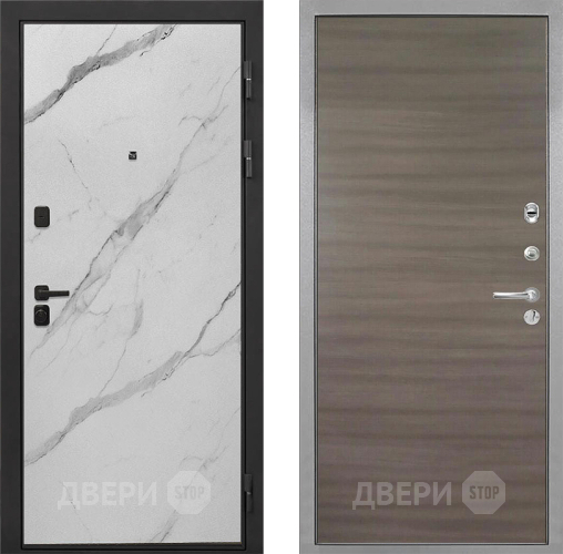 Дверь Интекрон (INTECRON) Профит Black Мрамор Арктик Гладкая Дуб тоскано поперечный в Одинцово