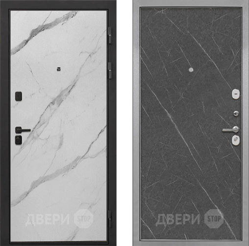 Входная металлическая Дверь Интекрон (INTECRON) Профит Black Мрамор Арктик Гладкая Гранит лава оникс в Одинцово