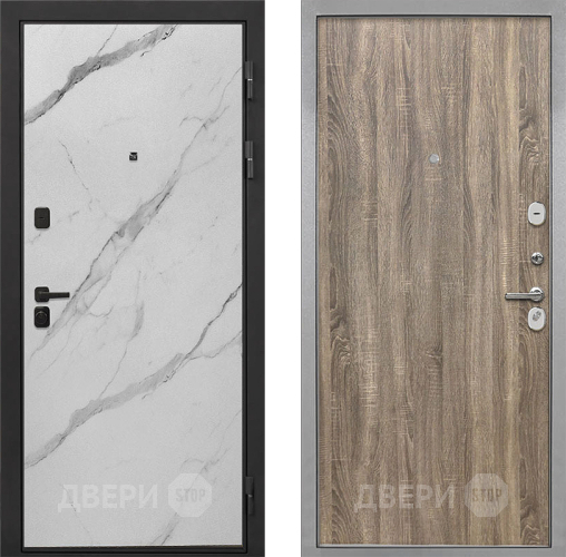 Входная металлическая Дверь Интекрон (INTECRON) Профит Black Мрамор Арктик Гладкая Дуб турин в Одинцово