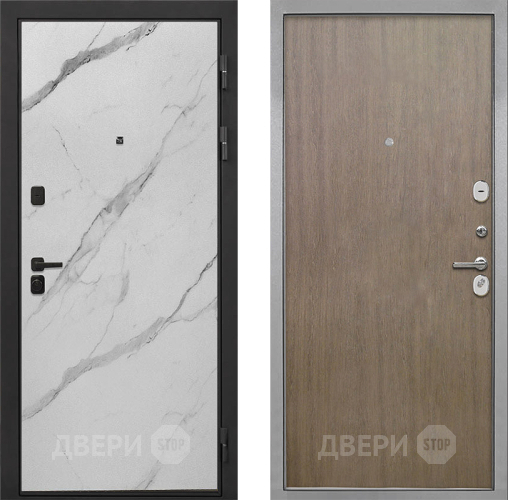 Входная металлическая Дверь Интекрон (INTECRON) Профит Black Мрамор Арктик Гладкая шпон Венге коричневый в Одинцово