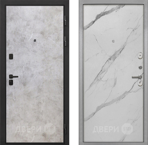 Входная металлическая Дверь Интекрон (INTECRON) Профит Black Мрамор Светлый Гладкая Мрамор натуральный арктик в Одинцово