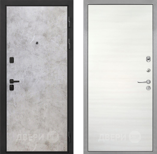 Входная металлическая Дверь Интекрон (INTECRON) Профит Black Мрамор Светлый Гладкая Дуб сильвер поперечный в Одинцово