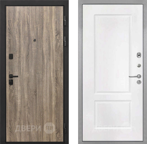 Входная металлическая Дверь Интекрон (INTECRON) Профит Black Дуб Турин КВ-2 Белый матовый в Одинцово