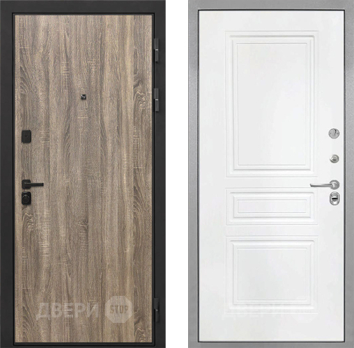 Входная металлическая Дверь Интекрон (INTECRON) Профит Black Дуб Турин ФЛ-243 Белый матовый в Одинцово