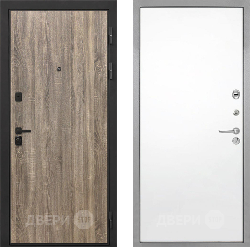 Входная металлическая Дверь Интекрон (INTECRON) Профит Black Дуб Турин Гладкая Силк Сноу в Одинцово