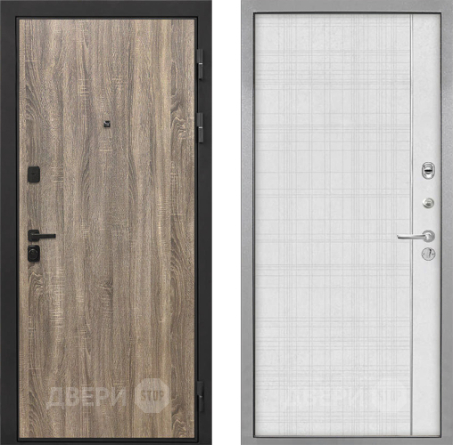 Входная металлическая Дверь Интекрон (INTECRON) Профит Black Дуб Турин В-07 с молдингом Лофт белый в Одинцово