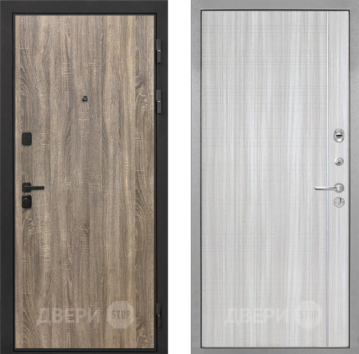 Входная металлическая Дверь Интекрон (INTECRON) Профит Black Дуб Турин В-07 с молдингом Сандал белый в Одинцово