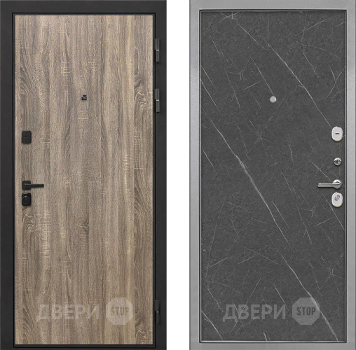 Входная металлическая Дверь Интекрон (INTECRON) Профит Black Дуб Турин Гладкая Гранит лава оникс в Одинцово