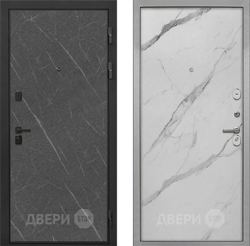 Входная металлическая Дверь Интекрон (INTECRON) Профит Black Гранит Лава Оникс Гладкая Мрамор натуральный арктик в Одинцово