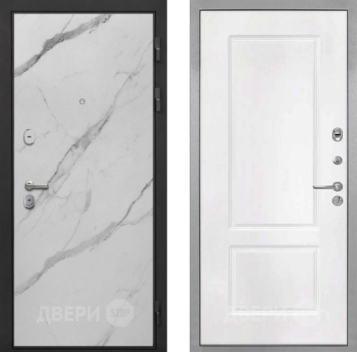 Входная металлическая Дверь Интекрон (INTECRON) Гектор Мрамор Арктик КВ-2 Белый матовый в Одинцово