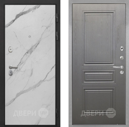 Входная металлическая Дверь Интекрон (INTECRON) Гектор Мрамор Арктик ФЛ-243 Графит вуд дуб в Одинцово