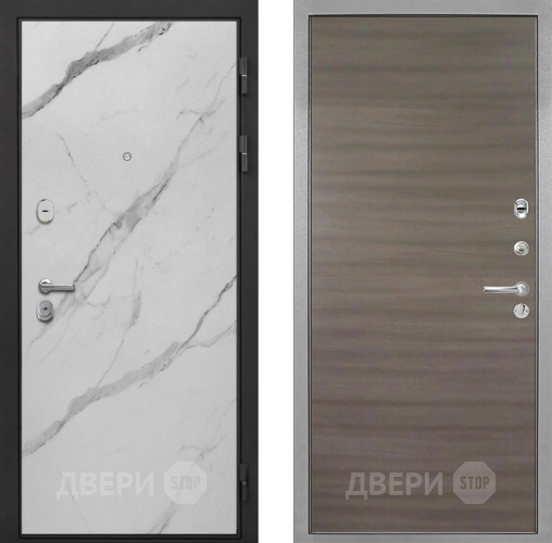 Входная металлическая Дверь Интекрон (INTECRON) Гектор Мрамор Арктик Гладкая Дуб тоскано поперечный в Одинцово