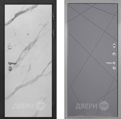 Входная металлическая Дверь Интекрон (INTECRON) Гектор Мрамор Арктик Лучи-М Графит софт в Одинцово