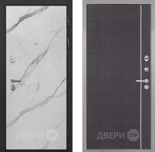 Входная металлическая Дверь Интекрон (INTECRON) Гектор Мрамор Арктик В-07 с молдингом Венге в Одинцово