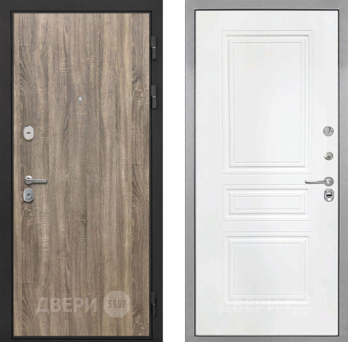 Входная металлическая Дверь Интекрон (INTECRON) Гектор Дуб Турин ФЛ-243 Белый матовый в Одинцово