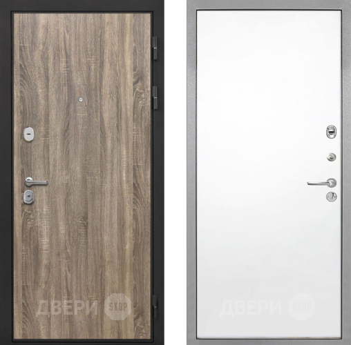 Входная металлическая Дверь Интекрон (INTECRON) Гектор Дуб Турин Гладкая Силк Сноу в Одинцово