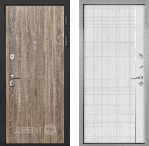 Входная металлическая Дверь Интекрон (INTECRON) Гектор Дуб Турин В-07 с молдингом Лофт белый в Одинцово