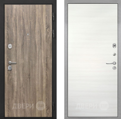 Входная металлическая Дверь Интекрон (INTECRON) Гектор Дуб Турин Гладкая Дуб сильвер поперечный в Одинцово