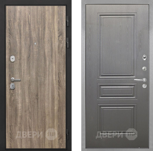 Входная металлическая Дверь Интекрон (INTECRON) Гектор Дуб Турин ФЛ-243 Графит вуд дуб в Одинцово