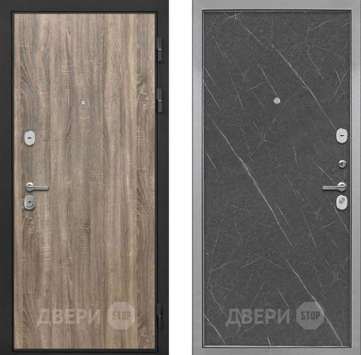 Входная металлическая Дверь Интекрон (INTECRON) Гектор Дуб Турин Гладкая Гранит лава оникс в Одинцово