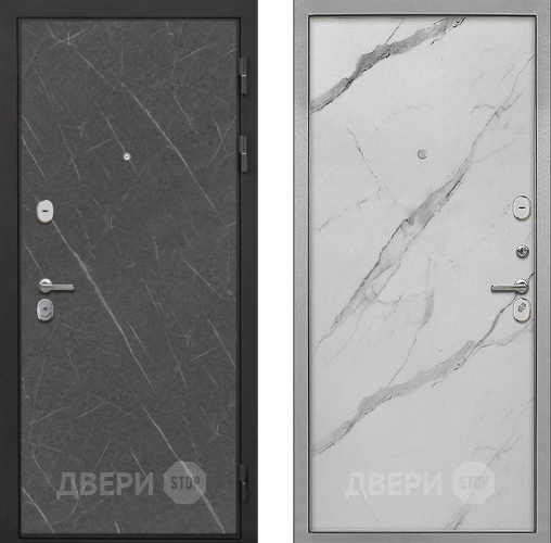 Входная металлическая Дверь Интекрон (INTECRON) Гектор Гранит Лава Оникс Гладкая Мрамор натуральный арктик в Одинцово